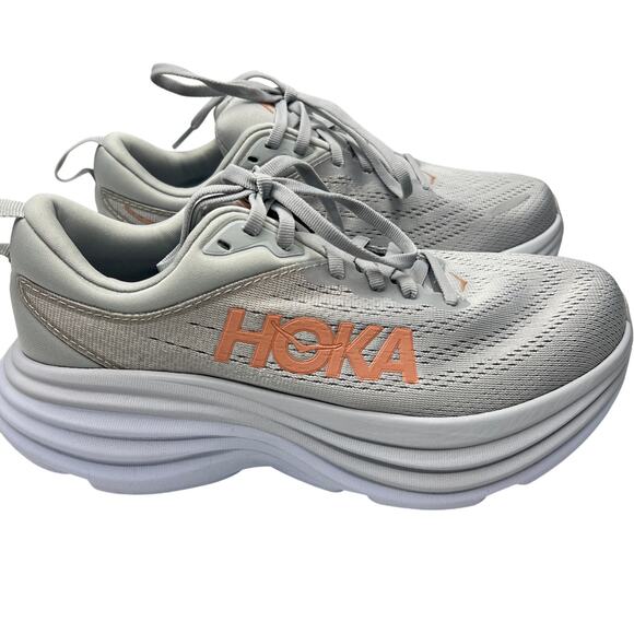 New Hoka Women's Bondi 8 Lace Up Athletic Shoes In Harbor Mist Size 7 - Picture 5 of 10